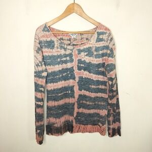 Hard Tail Tie Dye Sweatshirt Top Open Back Long Sleeve Athleisure